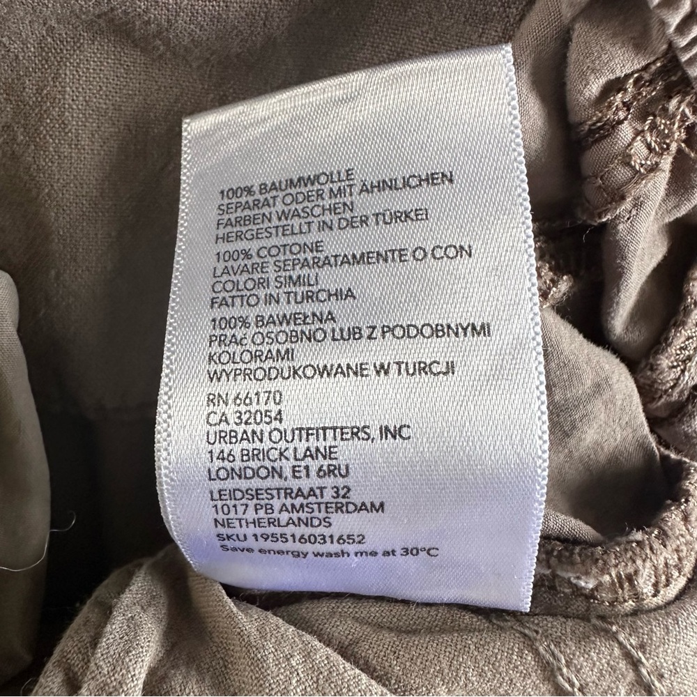 BDG Urban Outfitters Y2K Cargo Pants Tan‎ Cotton Utility Size L - Picture 11 of 15